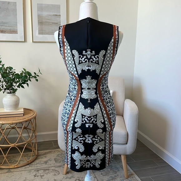 Clover Canon Bodycon Mini Neoprene Scuba Dress Tiger Bollywood Print Size Small - Picture 9 of 17